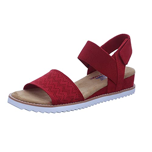 Skechers Damen Desert Kiss-Stretch Quarter Strap Flache Sandale, Red von Skechers