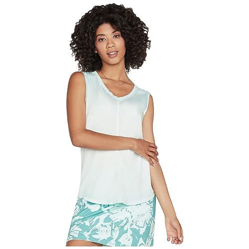 Skechers Damen Diamond Wash Hatha Tanktop mit V-Ausschnitt Weste, Aqua, M von Skechers