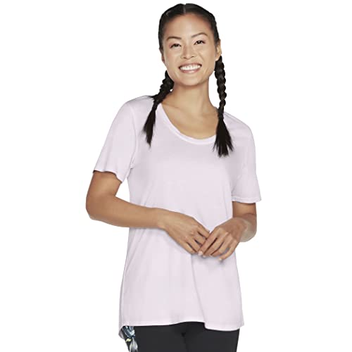 Skechers Damen Diamond Wash Hatha Tunika mit U-Ausschnitt T-Shirt, Orchid Hush, Large von Skechers