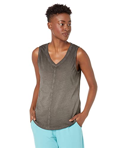 Skechers Damen Diamond Wash Hatha V-Neck Tank Top, Black, von Skechers