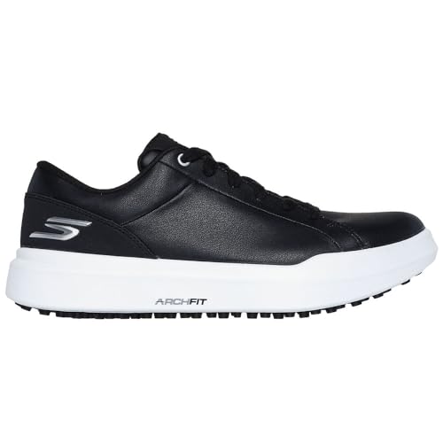 Skechers Women's Drive 6 Arch Leather Relaxed Fit Waterproof Golf Shoe Sneaker, Schwarz, 40 EU von Skechers Go Golf