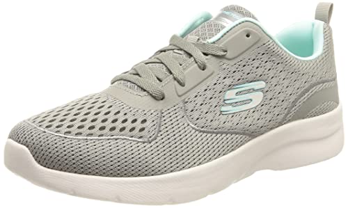 Skechers Damen Dynamight 2.0 HIP Star Sneaker, Gray Mesh/Mint Trim, 39 EU von Skechers