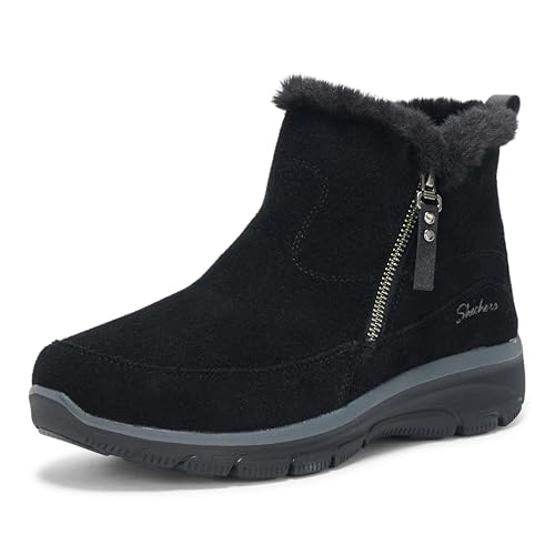 Skechers Damen Easy Going-Cool Zip Stiefelette, Schwarz, 40 EU Weit von Skechers