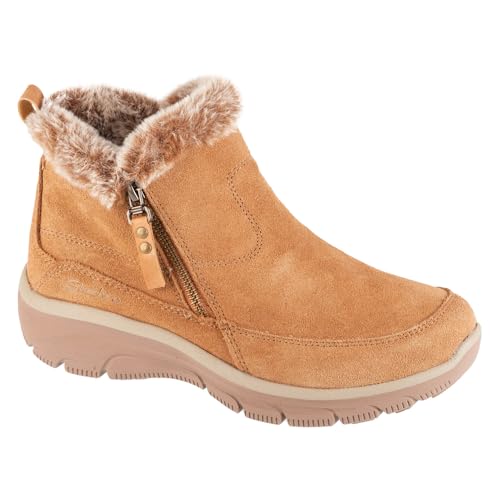 Skechers Damen Easy Going Cool Zip Stiefelette, Tan Suede, 38.5 EU von Skechers