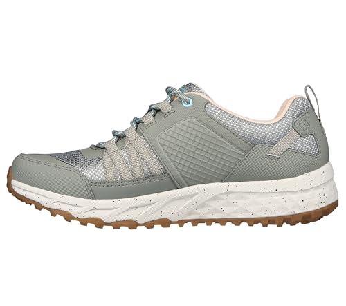 Skechers Damen Escape Plan Endless Pursuit Trekking Low Cut, Olivgrünes Ledernetz mit Hellrosa Besatz, 35 EU von Skechers