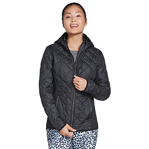 Skechers Damen Everyday Puffer Jacke, Schwarz, 36 von Skechers