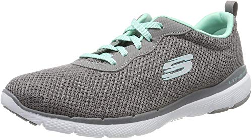 Skechers Damen Flex Appeal 3.0 First Insight Sneaker, Gray Mesh Mint Trim, 36.5 EU von Skechers