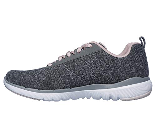 Skechers Damen Flex Appeal 3.0 INSIDERS Sneaker, Gray Mesh/Lt Pink Trim, 36 EU von Skechers