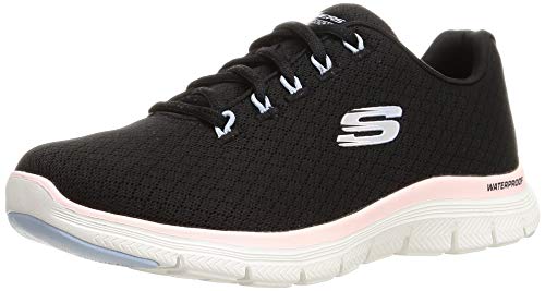 Skechers Damen Flex Appeal 4.0 Coated Fidelity Trainer Black Mesh/Pink Trim 36 EU von Skechers