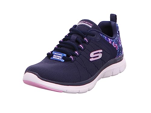 Skechers Damen Flex Appeal 4.0 Sneaker, Marineblaues Netzgewebe mit Mehreren Zierteilen, 37 EU von Skechers
