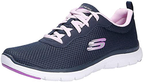 Skechers Damen Flex Appeal 4.0-Brilliant V Sneaker, Navy Mesh/Lavender Trim, 42 EU von Skechers