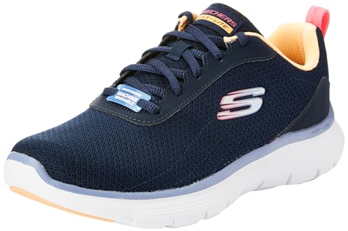 Skechers Damen Flex Appeal 5.0, Marineblaues Netzgewebe mit mehrfarbigen, 39 EU von Skechers