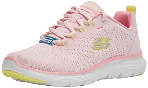 Skechers Damen Flex Appeal 5.0, Pink Mesh/Yellow Trim, 39 EU von Skechers