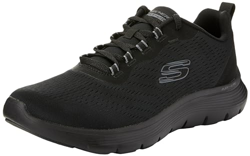 Skechers Damen Flex Appeal 5.0, Schwarzes Netz, Grauer Rand, 35 EU von Skechers