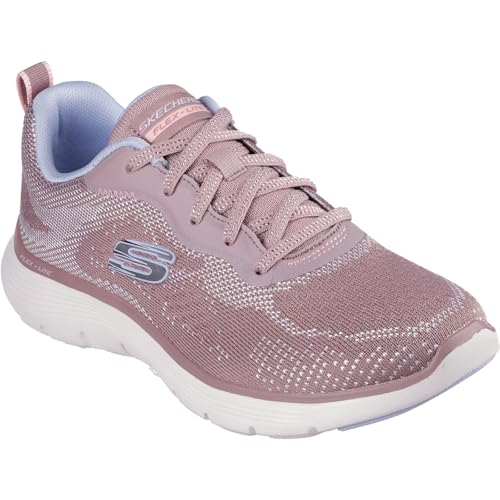Skechers Damen Flex Appeal 5.0 Cruising Thru Sneaker, Mauve Knit/Light Blue Trim, 41 EU von Skechers