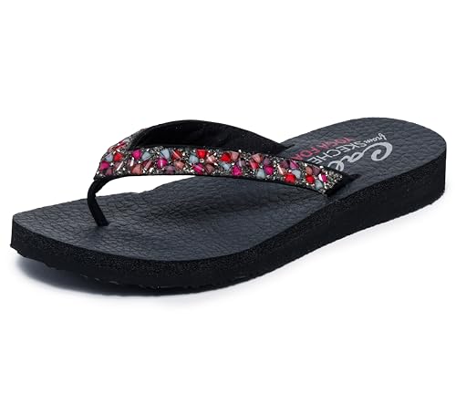 Skechers Damen Flip Flop Flipflop, Schwarz Multi, 38 EU von Skechers