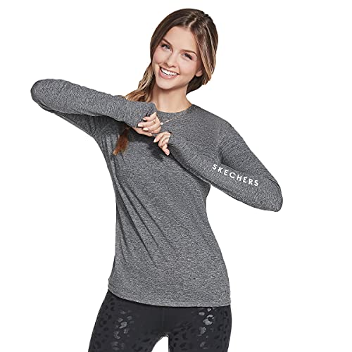 Skechers Damen Flow Reflektierende Langarm T-Shirt - Schwarz - M von Skechers