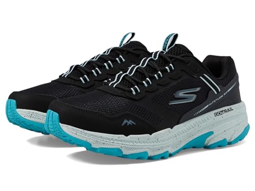 Skechers Damen GO Run Trail Altitude 2.0 Ravine, Black Leather/Aqua Trim, 40 EU von Skechers