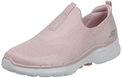 Skechers Damen Go Walk 6 Glimmering Sneaker, Lt Pink Textile Trim, 35.5 EU von Skechers