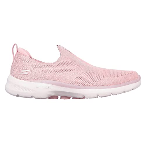 Skechers Damen Go Walk 6 Glimmering Sneaker, Lt Pink Textile Trim, 39.5 EU von Skechers