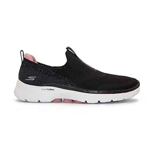 Skechers Damen Go Walk 6 Glimmering Sneaker, Black Textile Pink Trim, 35 EU von Skechers