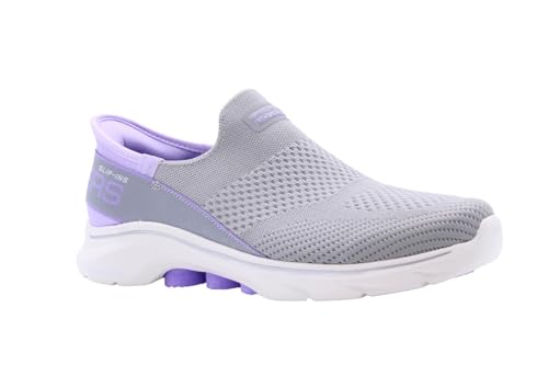 Skechers Damen GO Walk 7 MIA, Grau Textil Lavendel Trim, 38 EU von Skechers