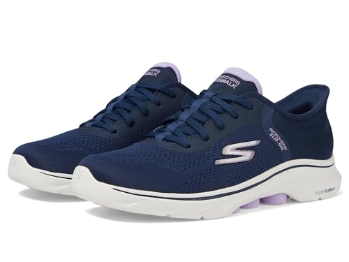 Skechers Damen GO Walk 7 Valin, Marineblauer Textil-Lavendel, 37.5 EU von Skechers