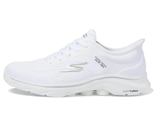 Skechers Damen GO Walk 7 Valin, Weißer Textil-schwarzer Rand, 39 EU von Skechers