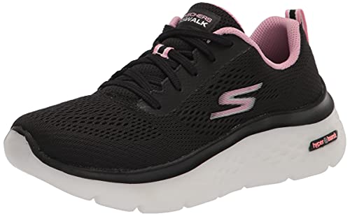 Skechers Damen GO Walk Hyper Burst Space Insight Sneaker, Black Textile/Pink Trim, 36 EU von Skechers