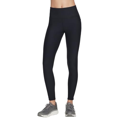 Skechers Damen GOFLEX Rib FL HW Legging Jogginghose Damen, Black, von Skechers