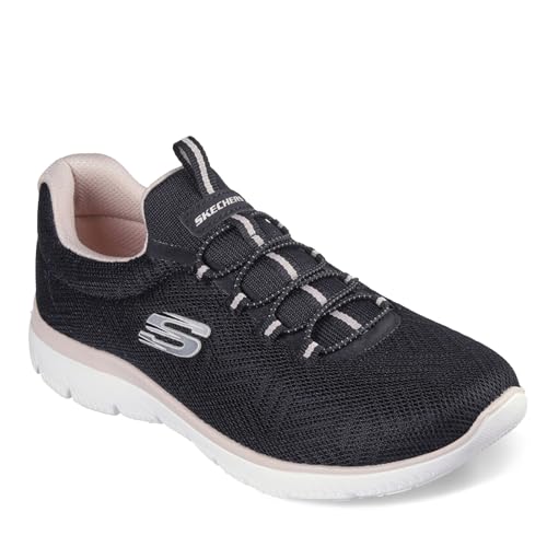 Skechers Damen Gipfel, Schwarzes Netzgewebe, Hellrosa Rand, 36 EU von Skechers