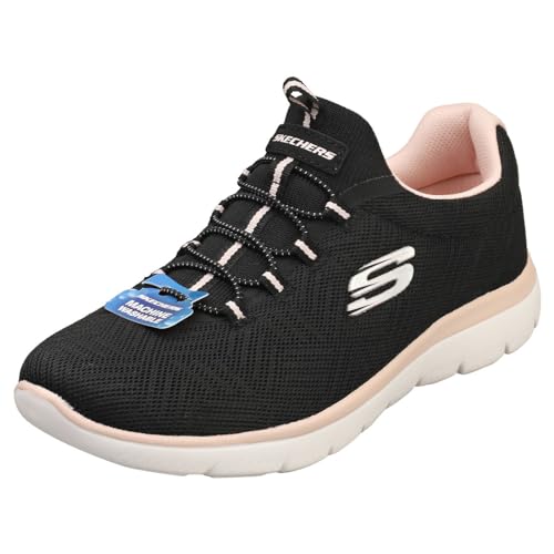 Skechers Damen Gipfel, Schwarzes Netzgewebe, Hellrosa Rand, 37 EU von Skechers