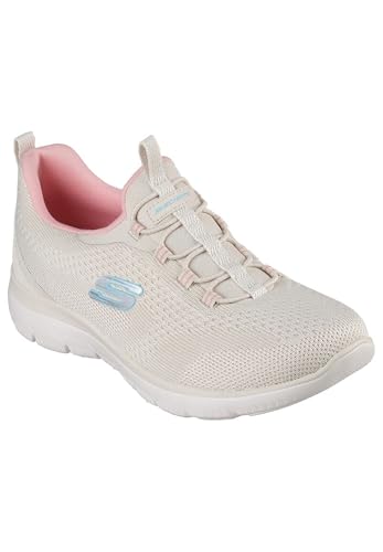 Skechers Damen Gipfel Neue Natur, Natürlicher Strick, rosa Aqua-Rand, 35.5 EU von Skechers