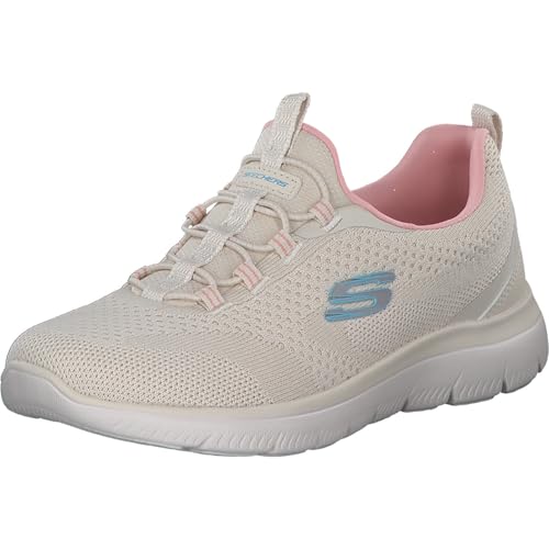 Skechers Damen Gipfel Neue Natur, Natürlicher Strick, rosa Aqua-Rand, 42 EU von Skechers