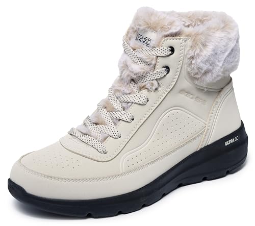 Skechers Damen Glacial Ultra Mountain Muse Mode-Stiefel, Natural/Black Synthetic, 36 EU von Skechers
