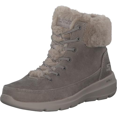 Skechers Damen Glacial Ultra Wonderland Stiefelette, Taupe Textile, 38.5 EU von Skechers