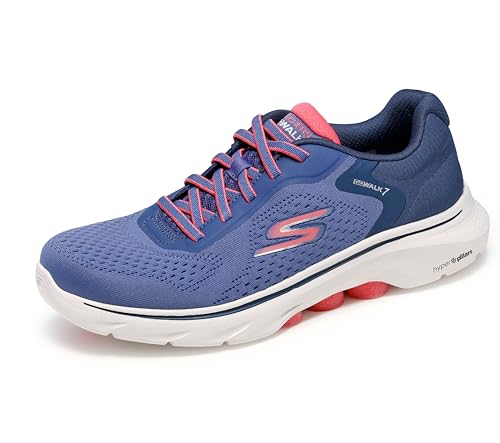 Skechers Damen Go 7-Cosmic Waves Athletic Walking Sneaker, Marineblau/Koralle, 40 EU von Skechers