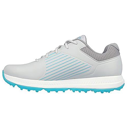 Skechers Damen Go Golf Elite 5 Arch Fit Wasserdichter Golfschuh Sneaker, Grau/Türkis, 40 EU von Skechers