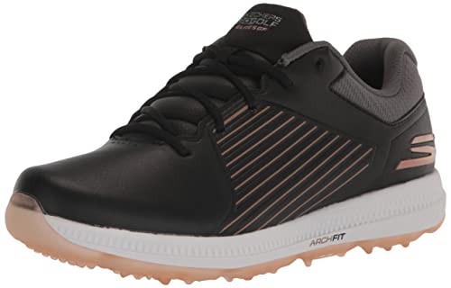 Skechers Damen Go Golf Elite 5 Arch Fit Wasserdichter Golfschuh Sneaker, Schwarz/Rotgold, 39 EU von Skechers