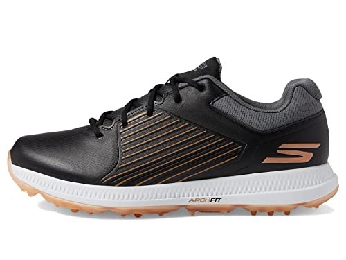 Skechers Damen Go Golf Elite 5 Arch Fit Wasserdichter Golfschuh Sneaker, Schwarz/Rotgold, 40 EU von Skechers