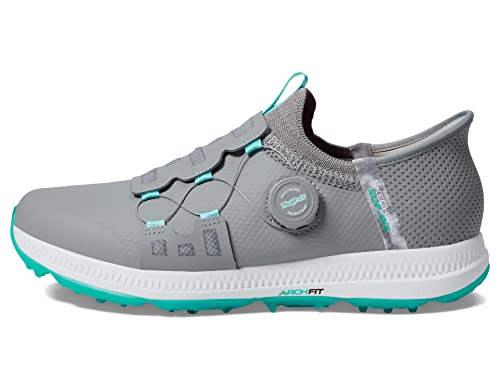 Skechers Damen Go Golf Elite 5 Arch Fit wasserdichter Golfschuh Sneaker, Grau/Aqua, 39 EU von Skechers