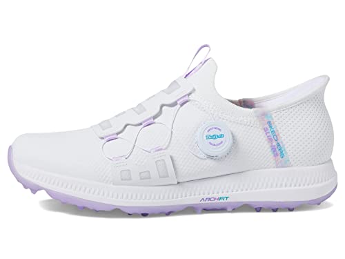 Skechers Damen Go Golf Elite 5 Arch Fit wasserdichter Golfschuh Sneaker, Weiß/Lavendel, 38.5 EU von Skechers