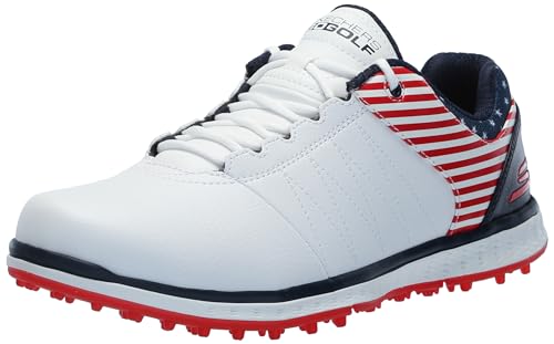 Skechers Damen Go Pivot Spikeless Golf Shoe Sneaker, Weiß/Marineblau/Rot, 36 EU von Skechers