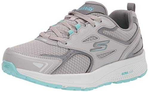 Skechers Damen Go Run Consistent Sneaker, Grau/Türkis, 37.5 EU Weit von Skechers