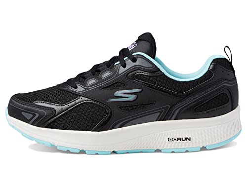 Skechers Damen Go Run Consistent Sneaker, Schwarz/Aqua, 35 EU von Skechers