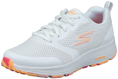 Skechers Damen Go Run Konsistent Ausdauer Sneaker, Weißer Textilrand mit orangefarbenem Rand, 41 EU von Skechers