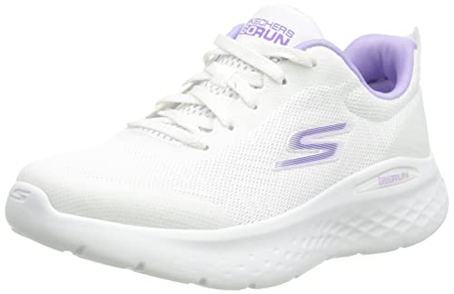 Skechers Damen Go Run Lite Sneaker, Weißer Textil-violetter Rand, 37 EU von Skechers