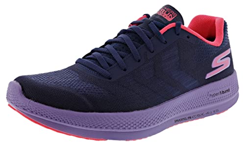 Skechers Damen Go Run Rasierer 3+ Sneaker, Navy Mesh Hot Melt Purple Neon Pink Trim, 40 EU von Skechers