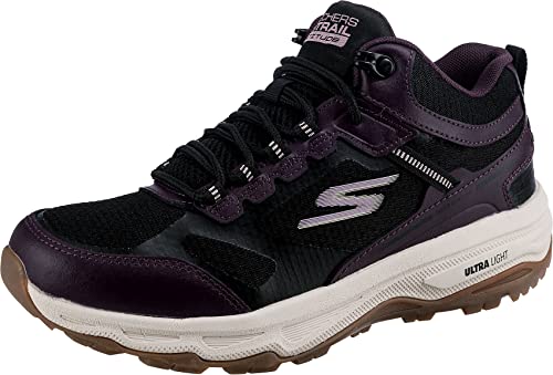 Skechers Damen GO Run Trail Altitude Highly Elevated Wanderstiefel, Black Leather/Purple Trim von Skechers