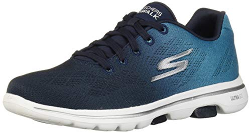 Skechers Damen Go Walk 5 – Alive Sneaker, Marineblau/Weiß, 40 EU von Skechers